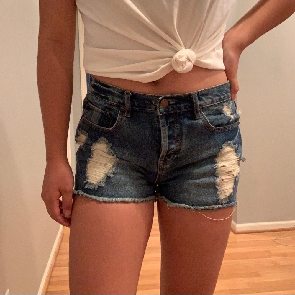 Forever 21 distressed jean shorts